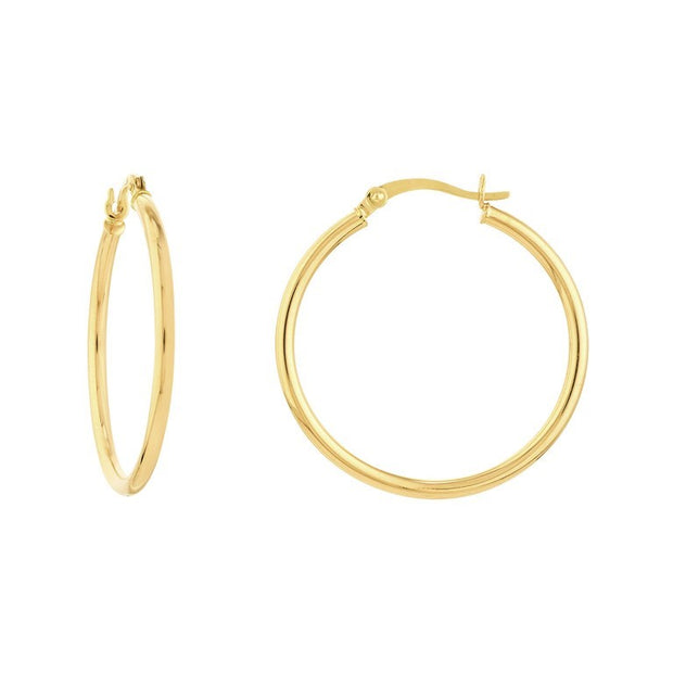 14K Yellow Gold Hoop Earrings