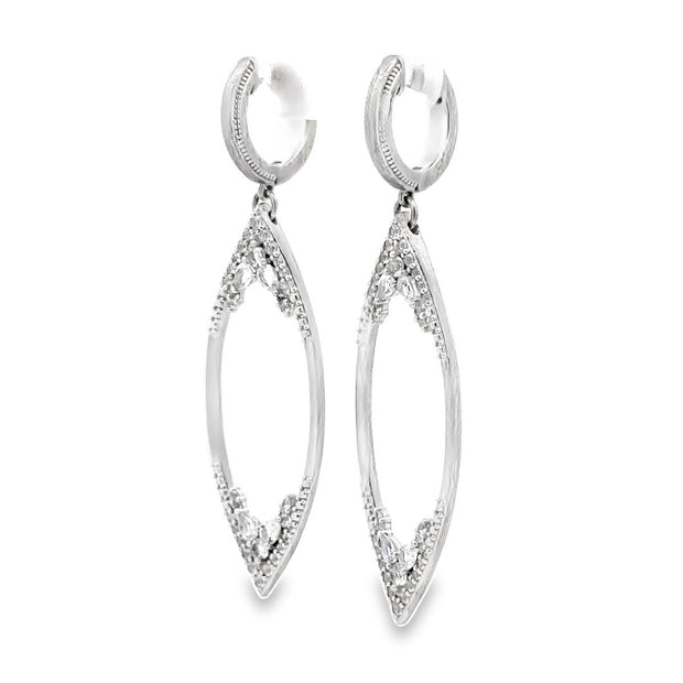 Estate Sterling Silver & White Topaz JudeFrances Earrings