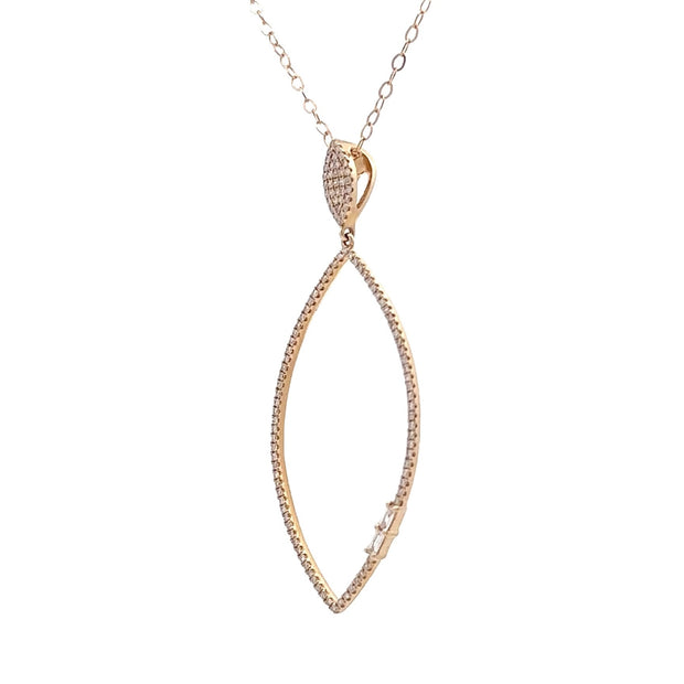 D.M. Kordansky 14K Yellow Gold Open Navette Diamond Necklace