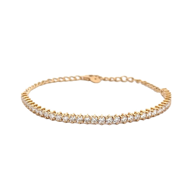 14K Yellow Gold Adjustable Diamond Bracelet