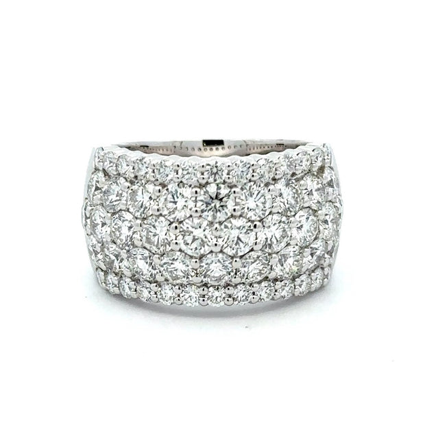 14K White Gold Wide Diamond Ring