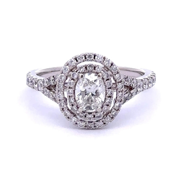 Estate 14K White Gold Diamond Engagement Ring