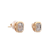 14K Yellow Gold Cluster-Style Diamond Earrings