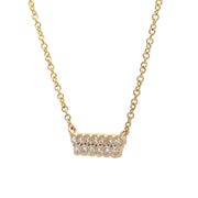 14K Yellow Gold Double Bar Diamond Necklace