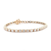 14K Yellow Gold Emerald-Cut Diamond Tennis Bracelet