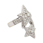 Estate 18K White Gold Diamond Star Ring