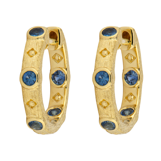 JudeFrances Jane Hoop Earrings With Stone Inlay