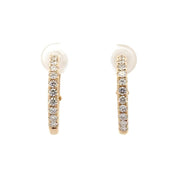 14K Yellow Gold Diamond Hoop Earrings