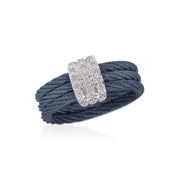 ALOR Cable 3-Row Band Ring with 18kt Gold & Diamonds