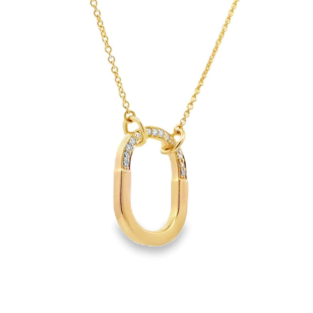 D.M. Kordansky 18K Yellow Gold Lock-Style Diamond Necklace