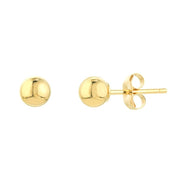 14K Yellow Gold 4mm Polished Ball Stud Earrings