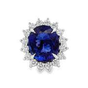 18K White Gold Tanzanite & Diamond Ring