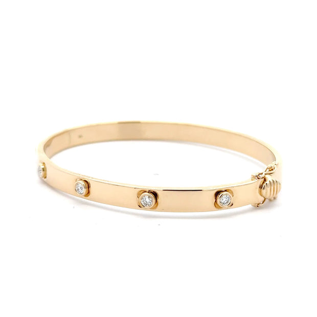 14K Yellow Gold Diamond Bangle Bracelet