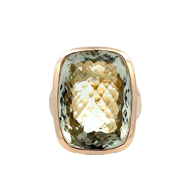 Nava Dee 14K Yellow Gold Prasiolite & Diamond Ring