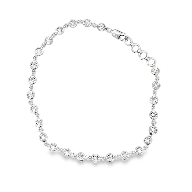 14K White Gold Diamond-By-The-Yard Bracelet