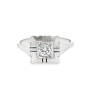 Estate 14K White Gold Modern Diamond Ring