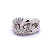 Estate 14K White Gold Diamond Link Ring