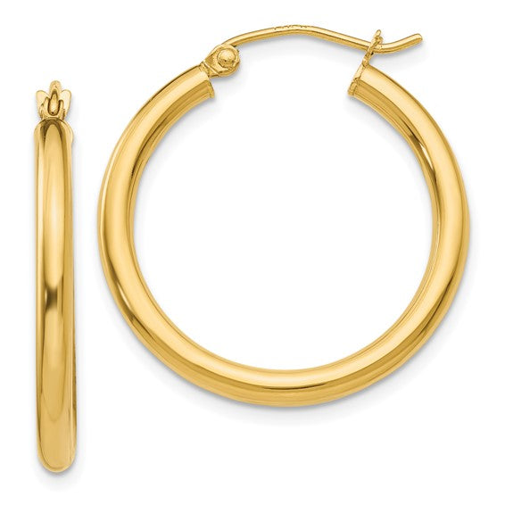 14K Yellow Gold Medium Hoop Earrings