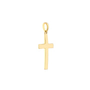 14K Yellow Gold Straight-Edged Polished Cross Pendant