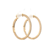 14K Yellow Gold Diamond Hoop Earrings