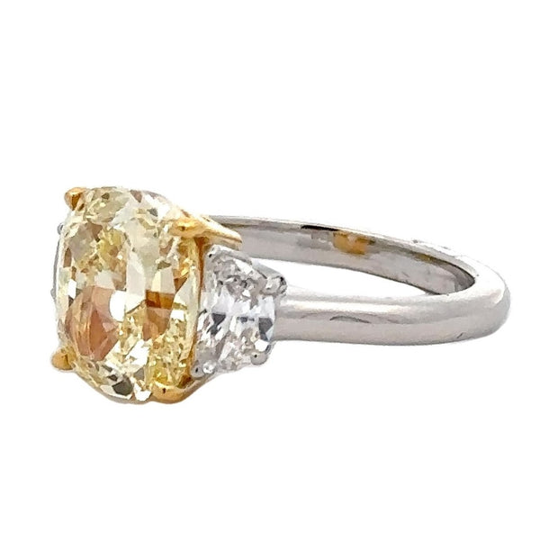 Platinum & 18K Yellow Gold Yellow & White Diamond Ring