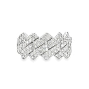 14K White Gold Link-Style Diamond Ring