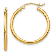 14K Yellow Gold Medium Hoop Earrings