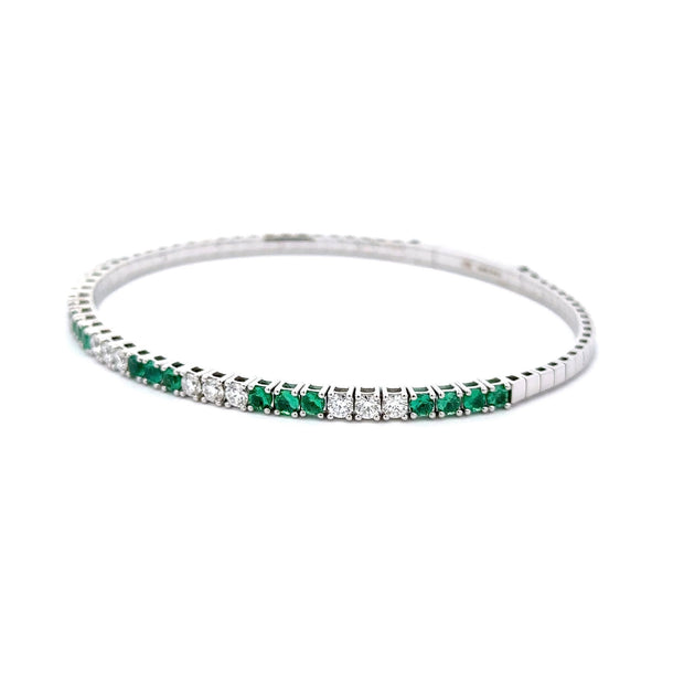 Ling 16 Carat Emerald Cut Lab-Grown Single Row Diamond Tennis Bracelet