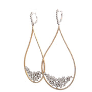 14K Yellow & White Gold Large Chandelier Diamond Earrings
