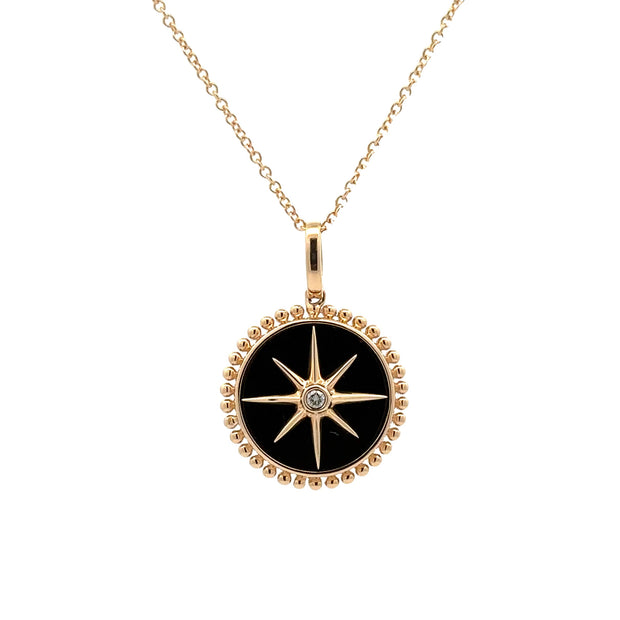 Doves 18K Yellow Gold Onyx & Diamond Maritime Necklace