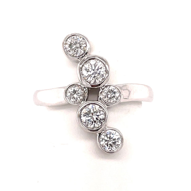 14K White Gold Contemporary Diamond Ring