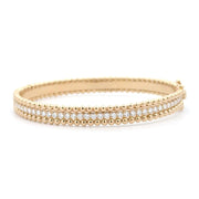 14K Yellow Gold Diamond Beaded Bangle Bracelet