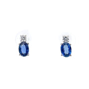 14K White Gold Sapphire & Diamond Earrings