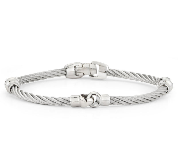 ALOR Grey Cable Interlocking Bracelet