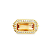 Nava Dee 14K Yellow Gold Citrine & Diamond Ring