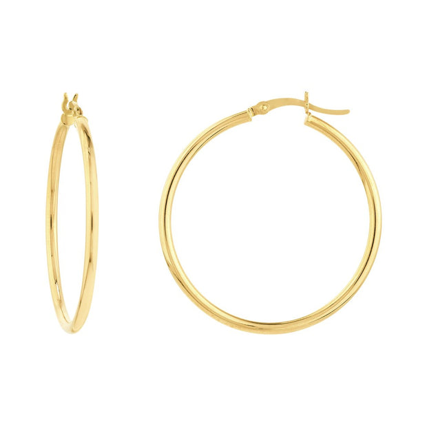 14K Yellow Gold Hoop Earrings