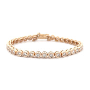 Estate 14K Yellow Gold Bezel-Set Diamond Tennis Bracelet