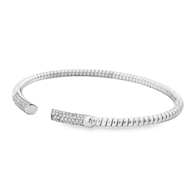 14K White Gold Diamond Cuff Bracelet