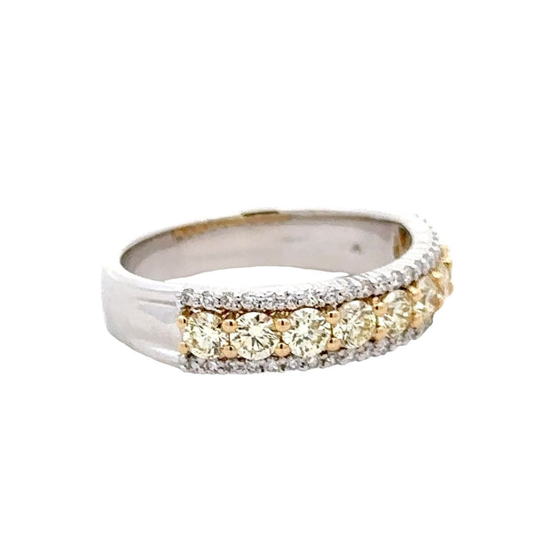 14K White & Yellow Gold Yellow & White Diamond Ring