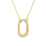 D.M. Kordansky 18K Yellow Gold Lock-Style Diamond Necklace