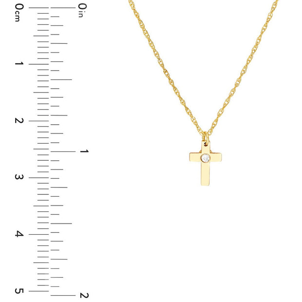 14K Yellow Gold So You Diamond Cross Necklace