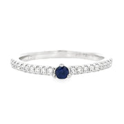 18K White Gold Sapphire & Diamond Stackable Ring