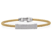 ALOR Cable ID Station Bracelet with 18kt Gold & Diamonds