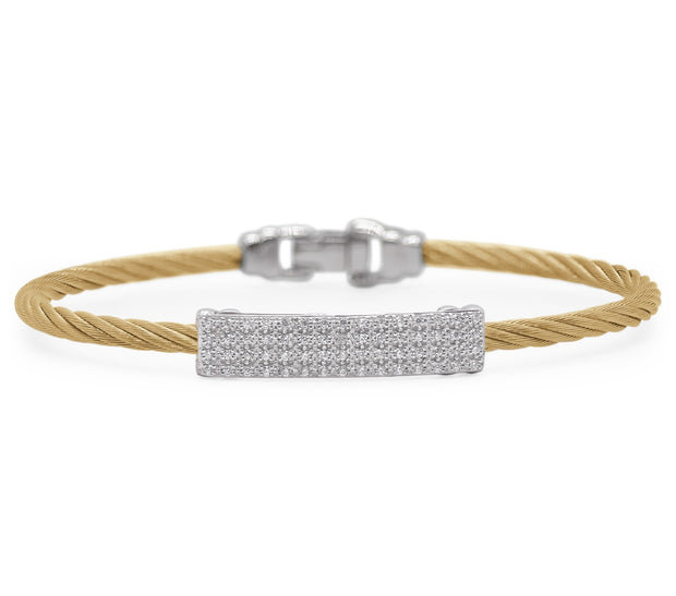 ALOR Cable ID Station Bracelet with 18kt Gold & Diamonds