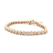 Estate 14K Yellow Gold Bezel-Set Diamond Tennis Bracelet