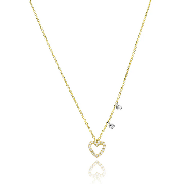 Meira T 14K Yellow & White* Gold Dainty Heart Necklace