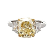 Platinum & 18K Yellow Gold Yellow & White Diamond Ring