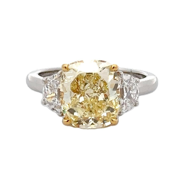 Platinum & 18K Yellow Gold Yellow & White Diamond Ring