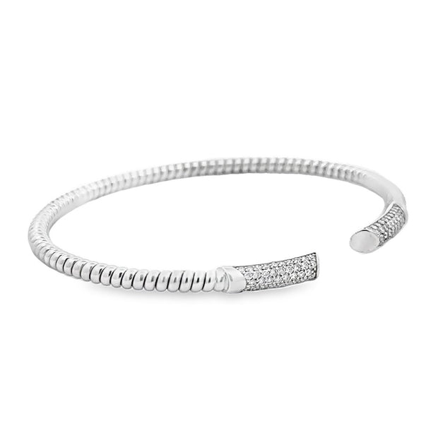 14K White Gold Diamond Cuff Bracelet