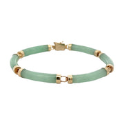 Estate 14K Yellow Gold Jade Bracelet